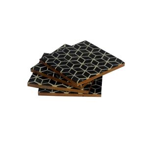 Top Vente En Bois et D'incrustation D'os Table Sous-verres - Product Image 1