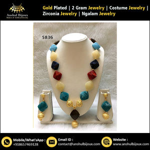 Collier boucles d'oreilles, bague de mariage africain, ensemble de bijoux de couleur or - Product Image 6