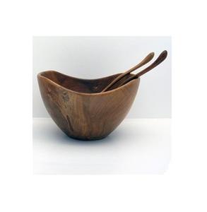 Prêt Stock personnalisé 100% bol à salade en bois écologique Vintage sculpté Design vaisselle réutilisable hôtels mariages coffre-fort - Product Image 6