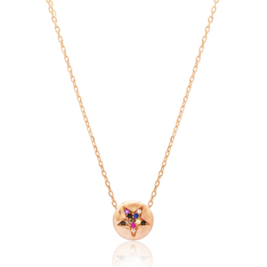 Tiny Round Mix Stone <b>Star</b> Charm <b>Necklace</b> Wholesale 925 <b>Silver</b> Sterling Turkish Fashion Jewelry - Product Image 1