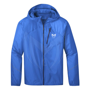 Veste de pluie à capuche avec fermeture éclair pour hommes, tissu tricoté avec logo personnalisé pour les saisons d'hiver et de printemps, prix de gros - Product Image 5