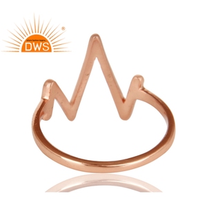 Handmade Zig Zag Design <b>Ring</b> Jewelry Wholesaler 14k Rose Gold Plated <b>Plain</b> Silver Jewelry Supplier - Product Image 3