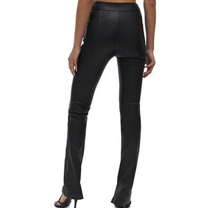 Chic <b>Womens</b> High Waist PU Leather Paper Bag <b>Trousers</b> <b>PVC</b> Wet Look Belted Cropped Flare Pants Stylish Trendy Fashion Statement - Product Image 4