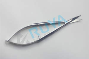 เครื่องมือผ่าตัดขนาดเล็ก,กรรไกรผ่าตัดทางทันตกรรม Castroviejo 3รู11.5ซม. สแตนเลสโค้งตรง CE อนุมัติ - Product Image 2