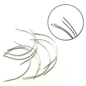 Aiguilles incurvées de Type C pour tissage de cheveux, en forme de C pour Extension de trame de cheveux brésiliens, 50 pièces