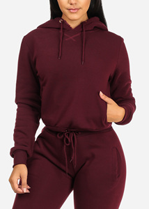 Survêtement d'hiver personnalisé pour femmes, taille plus, unisexe, respirant, pull-over, épais, 100% coton, broderie - Product Image 5