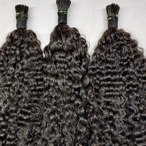 Micro Links I Tips 100% Cabello virgen de un solo donante Tight Curly Natural Curly Ondulado y recto U Tips Zero Shedding Cabello humano - Product Image 2