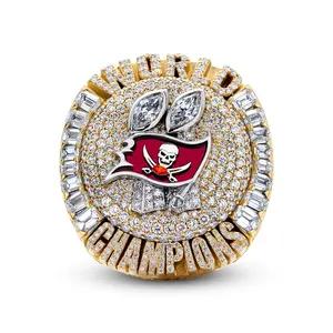 Linghu Custom 55. Super Bowl Fußball ringe Display Geschenk box 2020-2021 NFL Tom Brady Tampa Bay Buccaneers Championship Ring