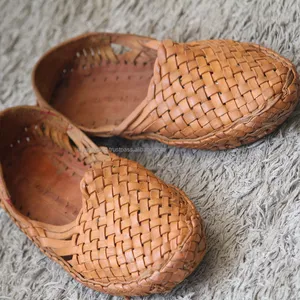 Calçados de couro étnico masculinos, sapatos de couro indiana