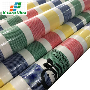 Rollo de lona de PE a rayas de alta calidad 160 Gsm, producción al por mayor personalizada, resistente al agua con servicio de procesamiento de corte - Product Image 2