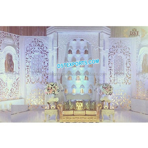 Decoración de Escenario con Temática Mughal para Bodas en el Gran Templo de Sri Lanka, Arreglo de Escenario Real Rajwada para Bodas, Evento en Missouri, Mississippi - Product Image 4