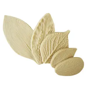 Lixsun 5pcs 퐁당 실리콘 잎 금형 꽃 꽃잎 Veiner 실리콘 몰드 세트 케이크 장식 키트