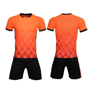 Free Design Günstige Sublimation American Football Trikots Kurze Kits Benutzer definierte Herren Gelb Blau Fußball Uniformen Fußball bekleidung Für Frauen