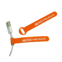 Attaches de câble en nylon réutilisables colorées avec logo personnalisé, sangle souple avec fermeture auto-agrippante