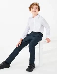 Униформа для начальной старшей школы, штаны в британском стиле, детские брюки, комплект из рубашки и брюк для мальчиков