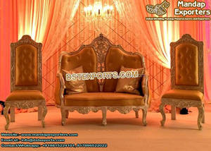 Juego de Muebles Italianos para Bodas Musulmanas, Sofá de Madera Tallada para Bodas Reales, Juego de Sofás Italianos de Madera para Bodas, Australia - Product Image 5