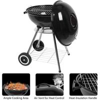 Barbecue à charbon de bois portable de 17 pouces, moderne, luxueux, en fer, à hauteur réglable, pour la maison, l'extérieur, les pique-niques et les patios