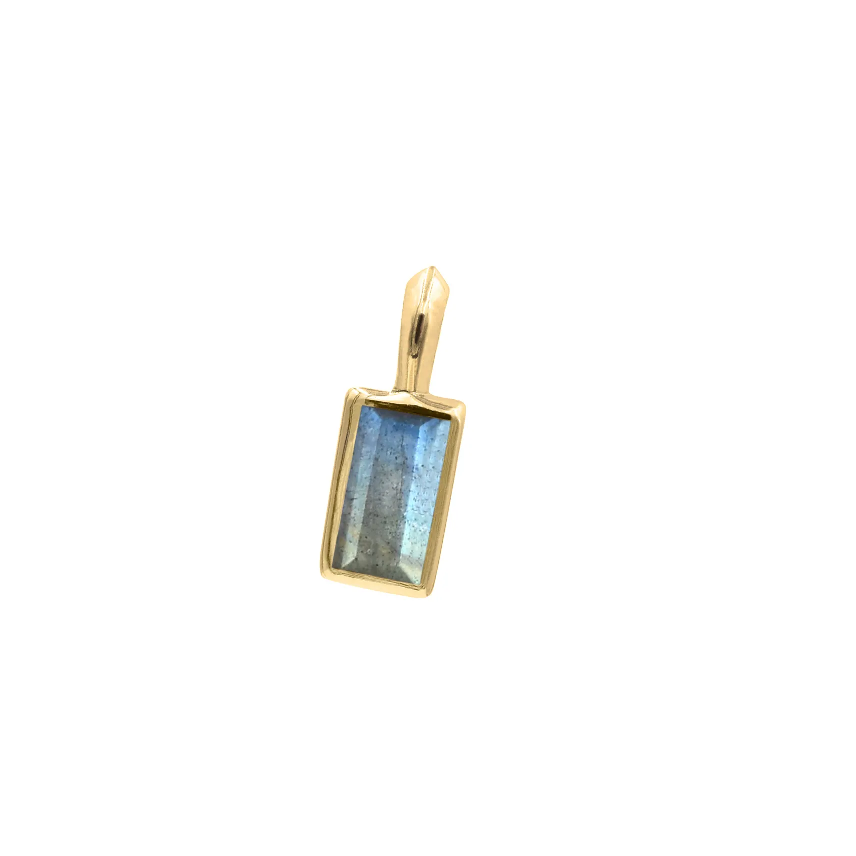 Labradorite Argento Baguette Forma Del Pendente Placcato Oro A Prezzo di Fabbrica