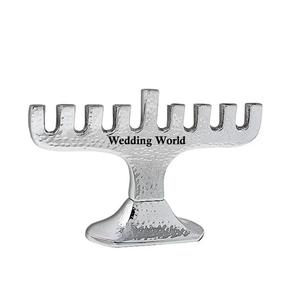 Aluminum Menorah Hammered Design Wholesale Fancy Decorative <b>Candle</b> Holder Customized Shape Large Size Metal <b>Candle</b> <b>Stand</b> - Product Image 1
