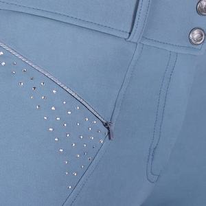 Pantalon d'équitation en denim pour femmes Grip en silicone Vêtements équestres Fabrication sur mesure Culottes en vrac en gros - Product Image 3