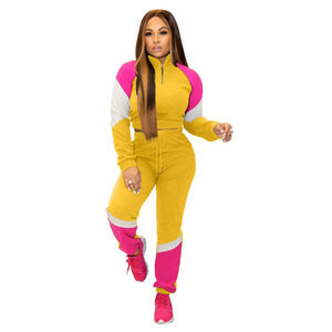 Chándal de talla grande con logotipo personalizado para mujer, conjunto de chándal de dos piezas - Product Image 3