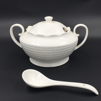 Vente en gros, vente chaude, soupière en porcelaine blanche en céramique de 3-4L, couleur personnalisée