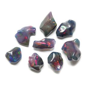 Pierre précieuse opale éthiopienne de luxe de haute qualité 20mm ronde/coeur/poire/trillion noir/cristal d'argent lisse IGI certifié pour les bijoux - Product Image 6