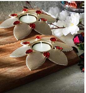 Support pour phares à thé en Lotus, cadeau de retour pour Diwali Diya, pour mariage Puja et fête de pendaison de crémaillère - Product Image 4