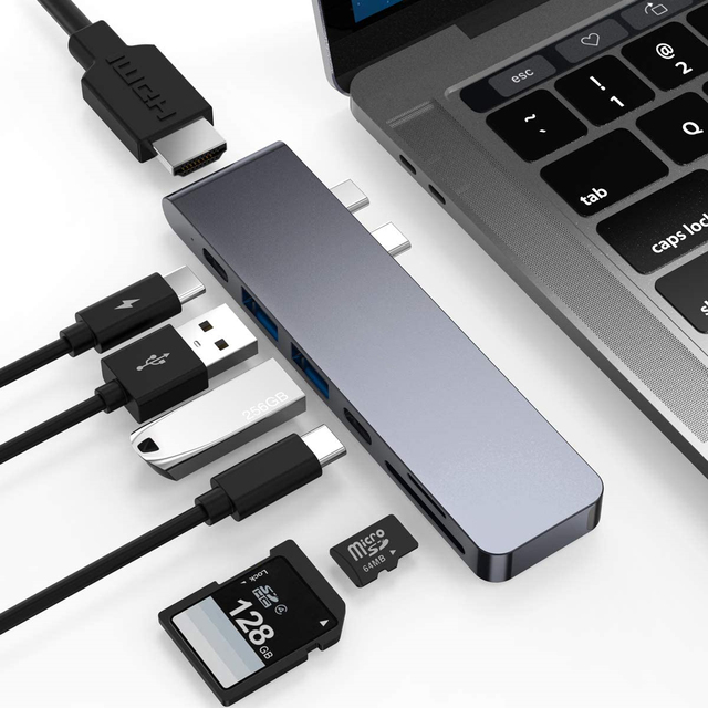 New Style PD Charging Usb 3.1 Hub Usb-c 7 Ports Multifunction 7 in 1 Usb c Hub for Macbook Pro