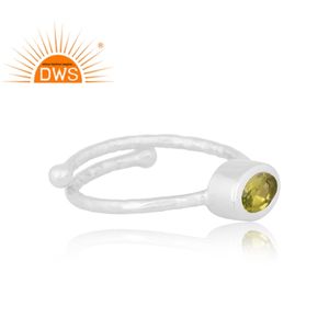 Hecho a mano 925 plata esterlina fina peridoto natural piedra preciosa anillo apilable fabricante de joyas - Product Image 3