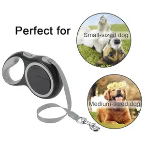 Retractable Training With Hand Grip Button Brake Lock Dog Leash pet cat dog lead outdoor design adjustable
