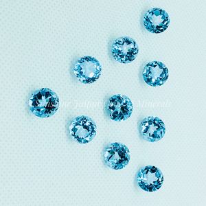 Topacio azul cielo Natural corte brillante redondo de 9mm precio de fábrica al por mayor piedras preciosas sueltas facetadas de alta calidad por quilate - Product Image 5