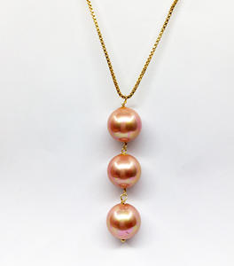 Porter tous les jours 925 En Argent Sterling Plaqué Or Léger À Faible QUANTITÉ MINIMALE DE COMMANDE Fournisseur grossiste Rose Perle Longue Chaîne Pendentif Colliers - Product Image 2