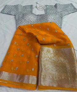 Kanchipuram Saree en soie Tenue de soirée Mariage indien Dernier créateur Banarasi Sari en coton et soie avec chemisier Vêtements pour dames Grossiste de vêtements - Product Image 6