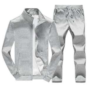 Ensembles de vêtements de sport pour hommes automne-hiver, 100% coton respirant, survêtement avec fermeture éclair, pantalon de jogging, ensemble de survêtement pour sports de plein air - Product Image 5