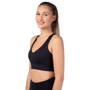 Custom Logo Design 2022 New Racer Back Sports <b>Bra</b> for Women-Four-Way <b>Stretch</b> Breathable 100% Nylon Padded Seamed Active Wear - Product Image 1