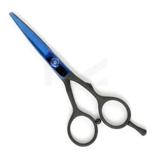 2021高品质专业头发蓝色钴剪刀5英寸剪刀理发剪批发供应商定制Logo剪
