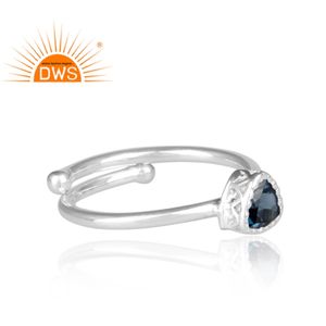 Bague en pierre précieuse pour femme, bijoux en topaze bleue, dispositif de joaillerie attrayant, nouvelle collection - Product Image 3