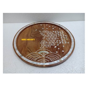 Luxury Ramadan 2022 Mother of Pearl Wood Craft Serving Tray | Eid Decor Home Decoration Chocolate Serving Kitchenware Tray <b>Gift</b> - Product Image 1