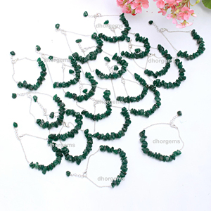 Pulsera con Chip de piedra en bruto rosa al por mayor, cuentas irregulares de cristales de circón blanco, regalo de amor, pulsera sin cortar natural para Apple Watch - Product Image 2