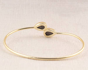 Pulsera con Forma de Pera Druzy de Azúcar Rosa Natural Chapado en Oro/Plata Bohemio Vintage, Brazalete Ajustable Hecho a Mano para Mujer, Regalos - Product Image 3