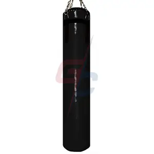 ムエタイヘビーバッグ-ブラック-ムエタイ、MMA、キックボクシング、ボクシング用に充填 | ヘビーパンチングバッグ6 FTムエタイヘビーバッグ