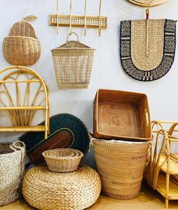 ตะกร้าหวายอเนกประสงค์เป็นมิตรต่อสิ่งแวดล้อมพร้อมด้ามจับผลิตภัณฑ์จัดระเบียบที่สะดวก - Product Image 6