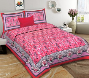 Bộ Ga Trải Giường Rajasthani, 100% Cotton, Thủ Công Ấn Độ, 1 Ga Trải Giường Đôi Với 2 Vỏ Gối - Product Image 2