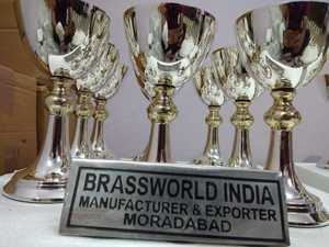Brassworld อินเดียถ้วยศักดิ์สิทธิ์เงินแบบขัดด้วยมือทำจากทองเหลืองสังกะสีแกะสลักตามต้องการสำหรับงานฝีมือ - Product Image 2