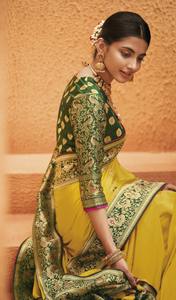 Kimora Boutique diseñador de los hombres de alta calidad pura Paithani seda bordado Sarees moda boda fiesta desgaste tarifa al por mayor - Product Image 3