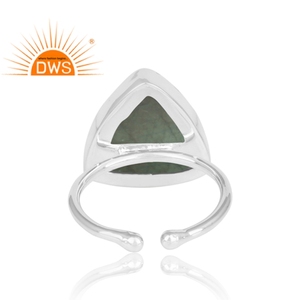 Triangular <b>Labradorite</b> <b>Ring</b> Gemstone Jewelry Manufacturer Women's Chunky 925 Fine Sterling Silver Jewelry Wholesaler - Product Image 4