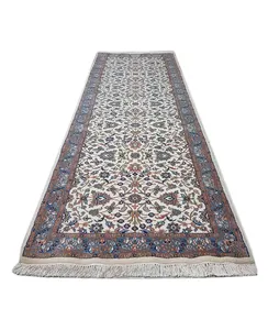 Fabricante indio de diseño clásico anudado a mano bordado Indo persa alfombra corredores para la venta