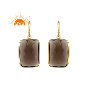 Pendientes Colgantes de Plata de Ley 925 con Cuarzo Ahumado Natural, Último Modelo 2026, para Mujer, Fabricante de Joyería - Product Image 1