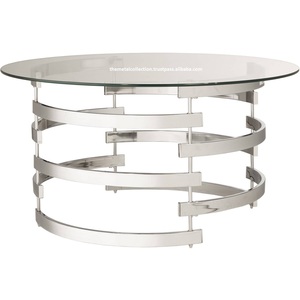 Table décorative de meubles au design moderne, utilisée pour la maison, l'hôtel, le salon, décoration de Table, couleur argent, métal et verre - Product Image 4